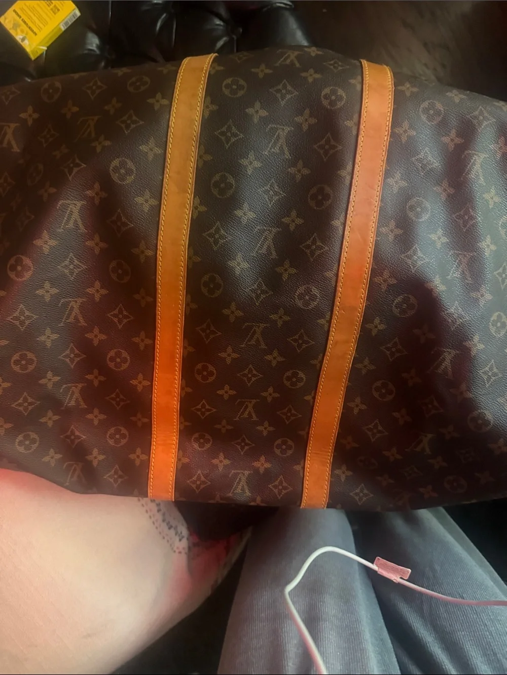 Louis Vuitton Monogram Canvas Duffel with Tan Leather Trim